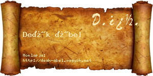 Deák Ábel névjegykártya