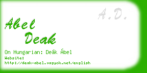 abel deak business card